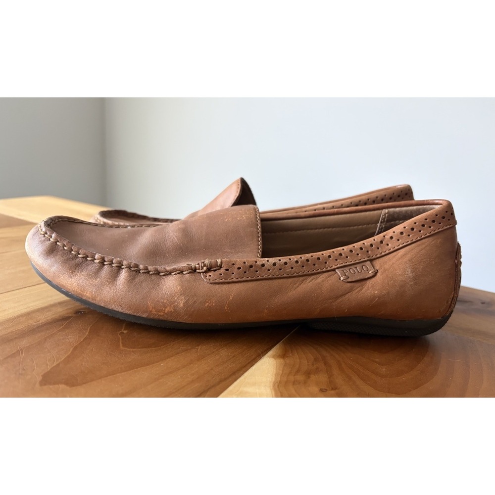 Polo Ralph Lauren Redden Brown Leather Driving Loafers Men's Size 9 Classic